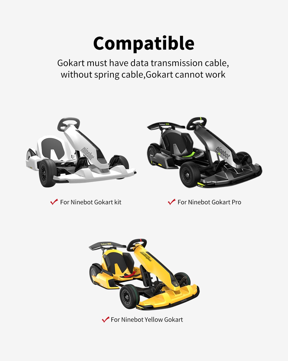 HENGLIANG Frame Spring Line Compatible with Segway Ninebot Go Kart Kit Gokart PRO Scooter Replacements Frame Spring Wire GoKart Original Replacement Accessories