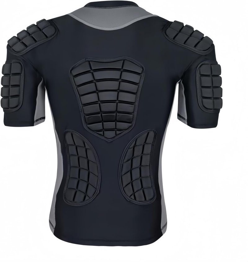 Men's Padded Football Shirt - Impact Protection for Rugby & Baseball | Chest, Rib, Back, Shoulder Pads