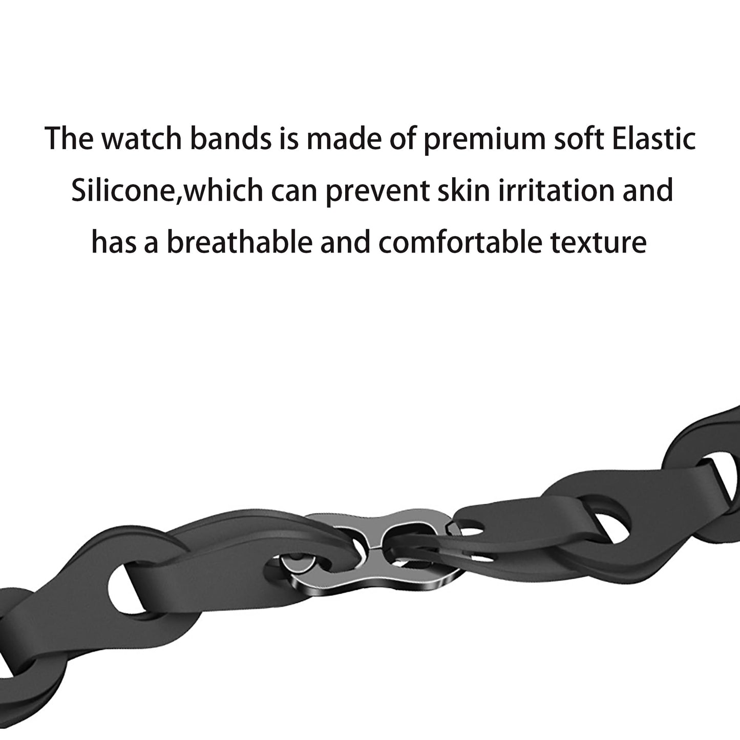 Lamshaw Compatible with EmeTerm Explore Bands, Quick Release Elastic Silicone Hollowed Out Replacement Straps Compatible with EmeTerm Explore (Black)