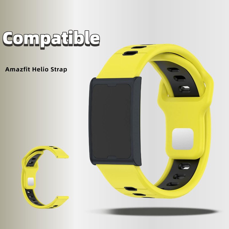 QHBAMD 3 Pack Compatible for Amazfit Helio Strap Silicone Band- Soft Breathable Waterproof Sport, Adjustable for Women Men