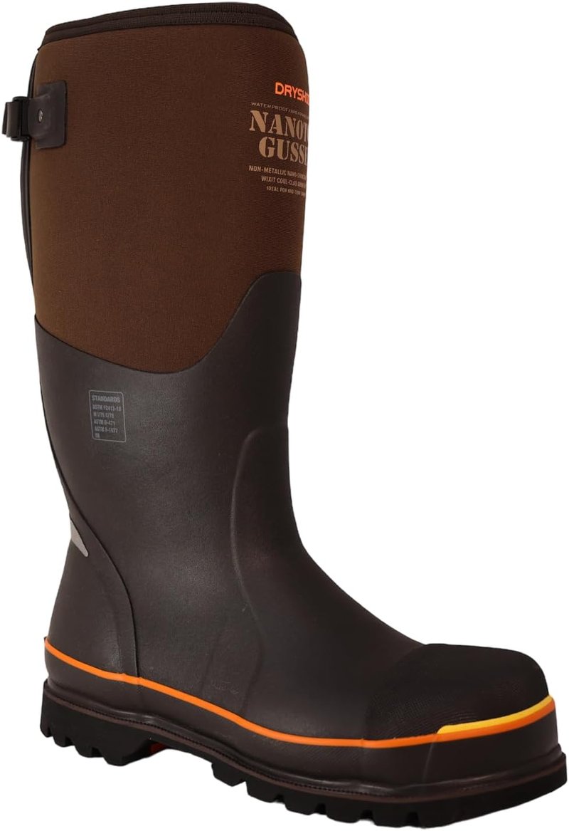 Dryshod Nanotoe Safety Toe Work Boot - Waterproof WIXIT Lining | Brown/Orange