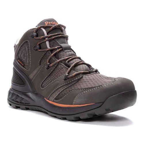 Propét Men's Veymont Waterproof Hiking Boots, Gunsmoke/Orange, 11 Medium US