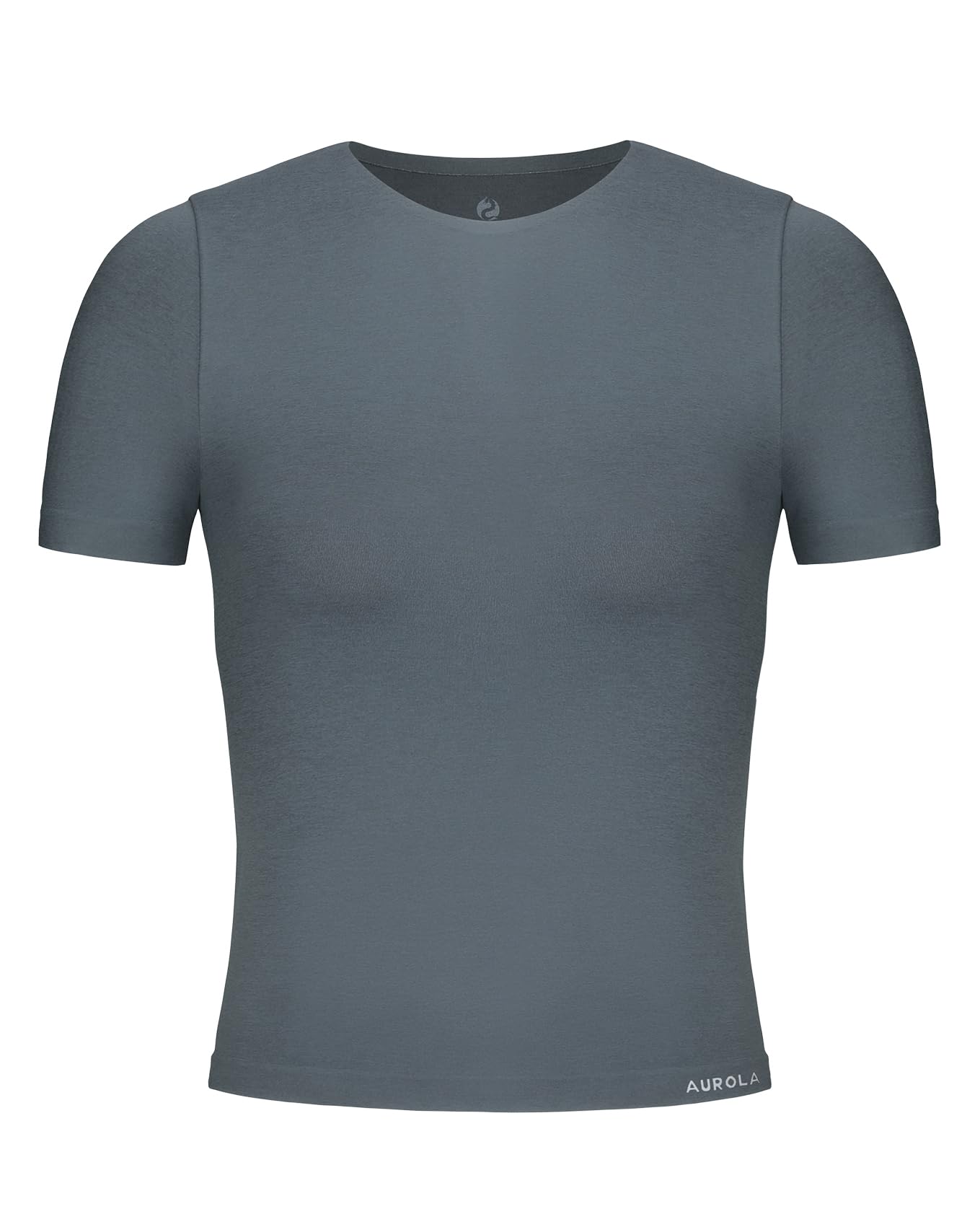 AUROLA Women Essentials Seamless Short Sleeve Fitted Tshirt Gym Workout Athletic Shirts Top Tee Steel Grey