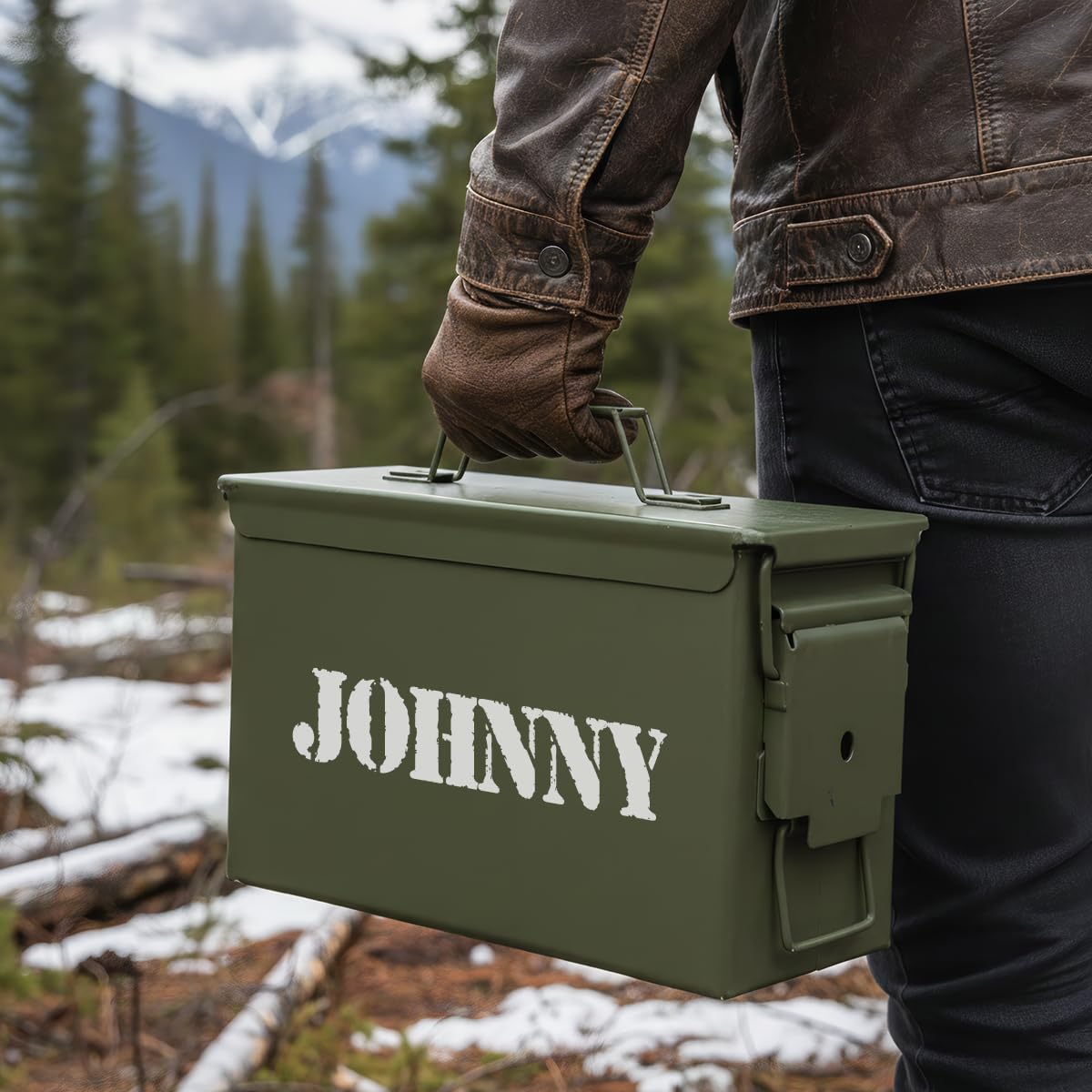 Extrabily Custom Ammo Box Produced in Texas-Personalized Ammunition Can-Gifts For Him-Gifts For Men-Birthday Gifts For Men-Military Gift-Anniversary Gift（30Cal/50 Cal）