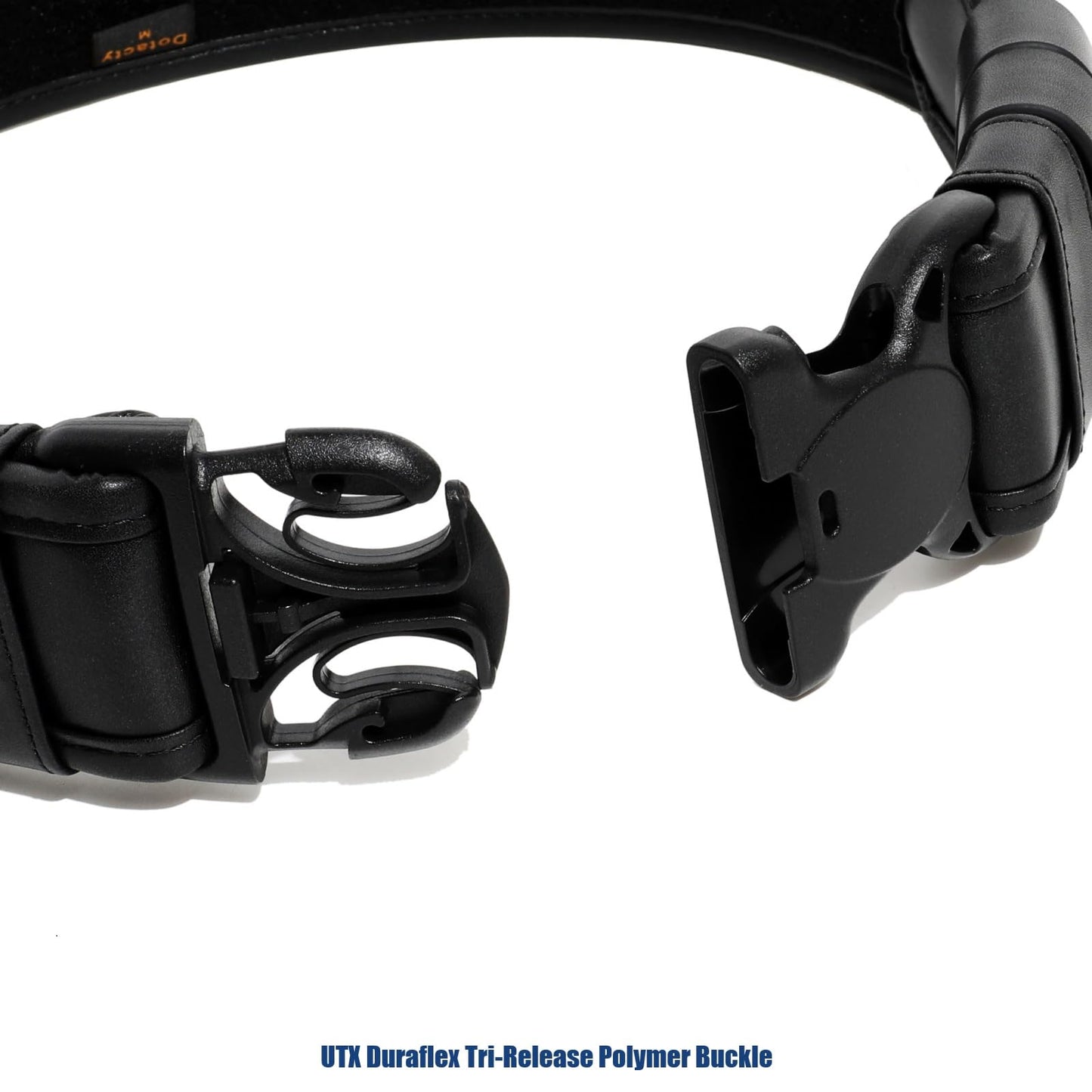 Dotacty Plain Black Police Duty Belts Law Enforcement Sheriff Security Work 2" Outer Belt w/Loop Lining Tri-Release Buckle 4 Keepers M