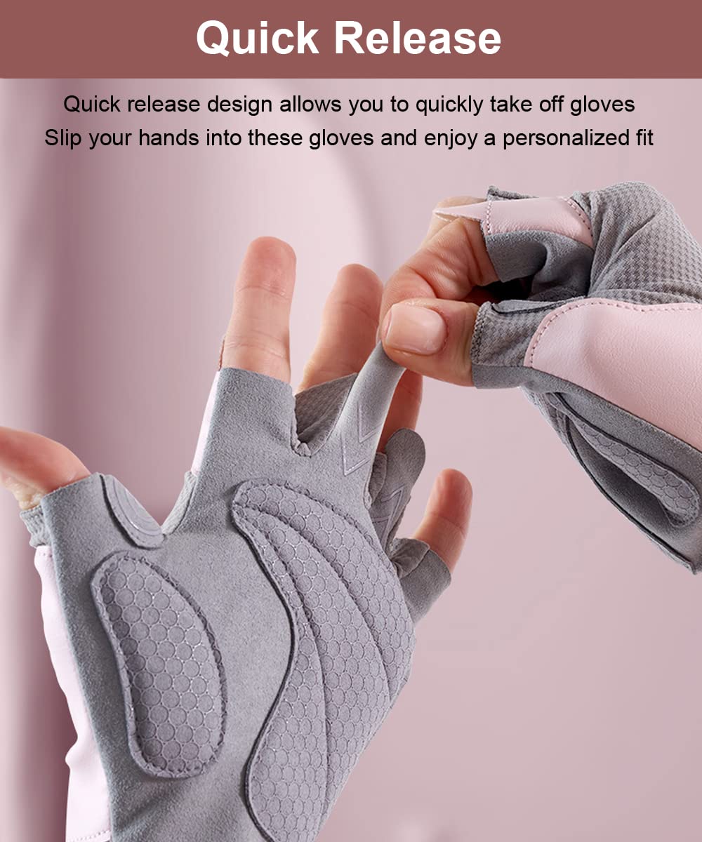 SUJAYU Workout Gloves Women, Gym Gloves for Women Gym Gloves for Working Out, Weight Lifting Gloves for Women Fitness Gloves, Guantes para Gym Mujer (Grey, Medium)