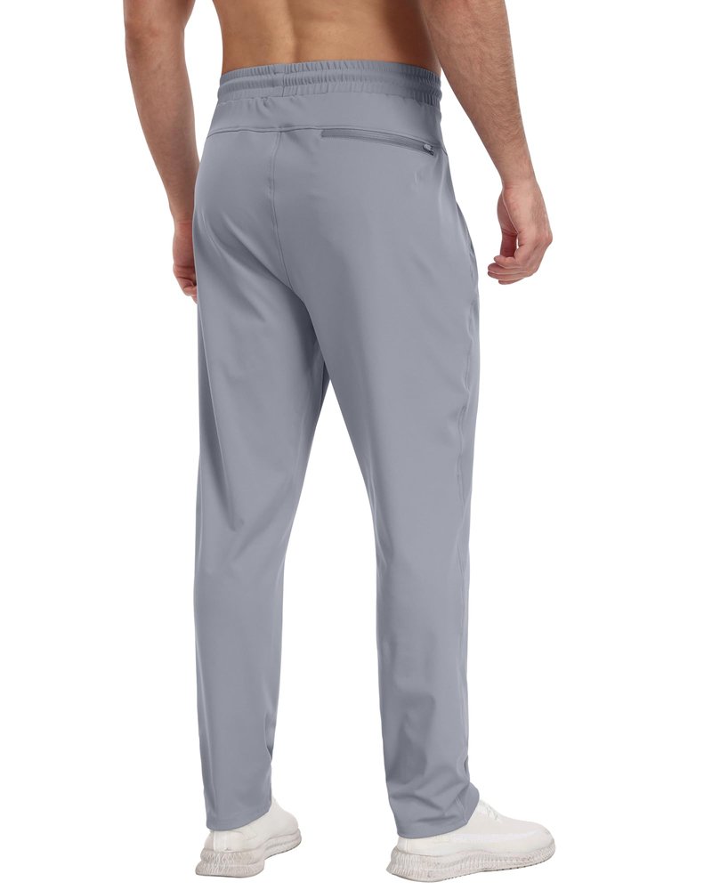 3 Pack Mens Athletic Sweatpants with Zipper Pockets,Workout Gym Joggers Pants for Men Running Jogging Pants-Dark GrayLight GrayNavy-L