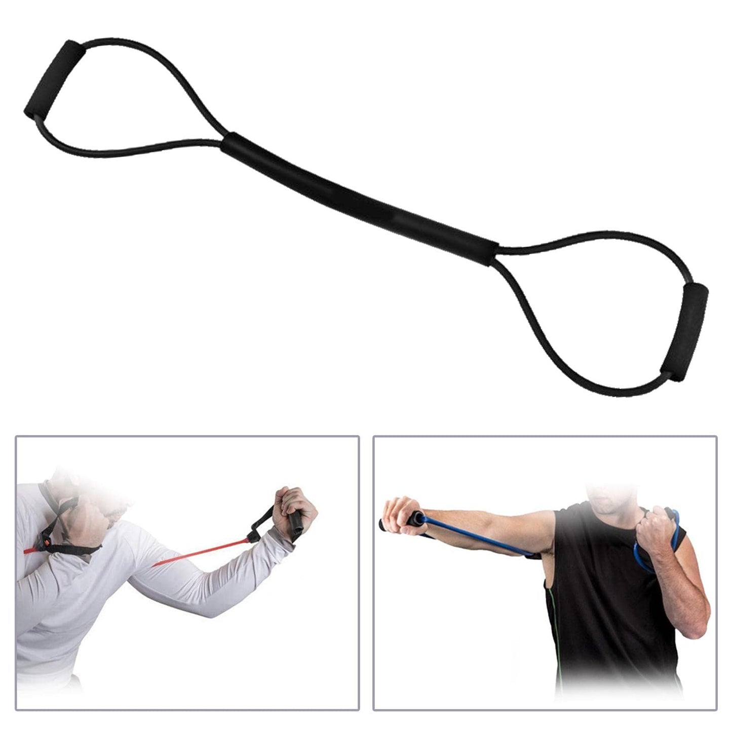 Fancyes Elastic Resistance Bands Pull Rope Agility Training for Shadow Boxing Punching Arm, Black 35LB