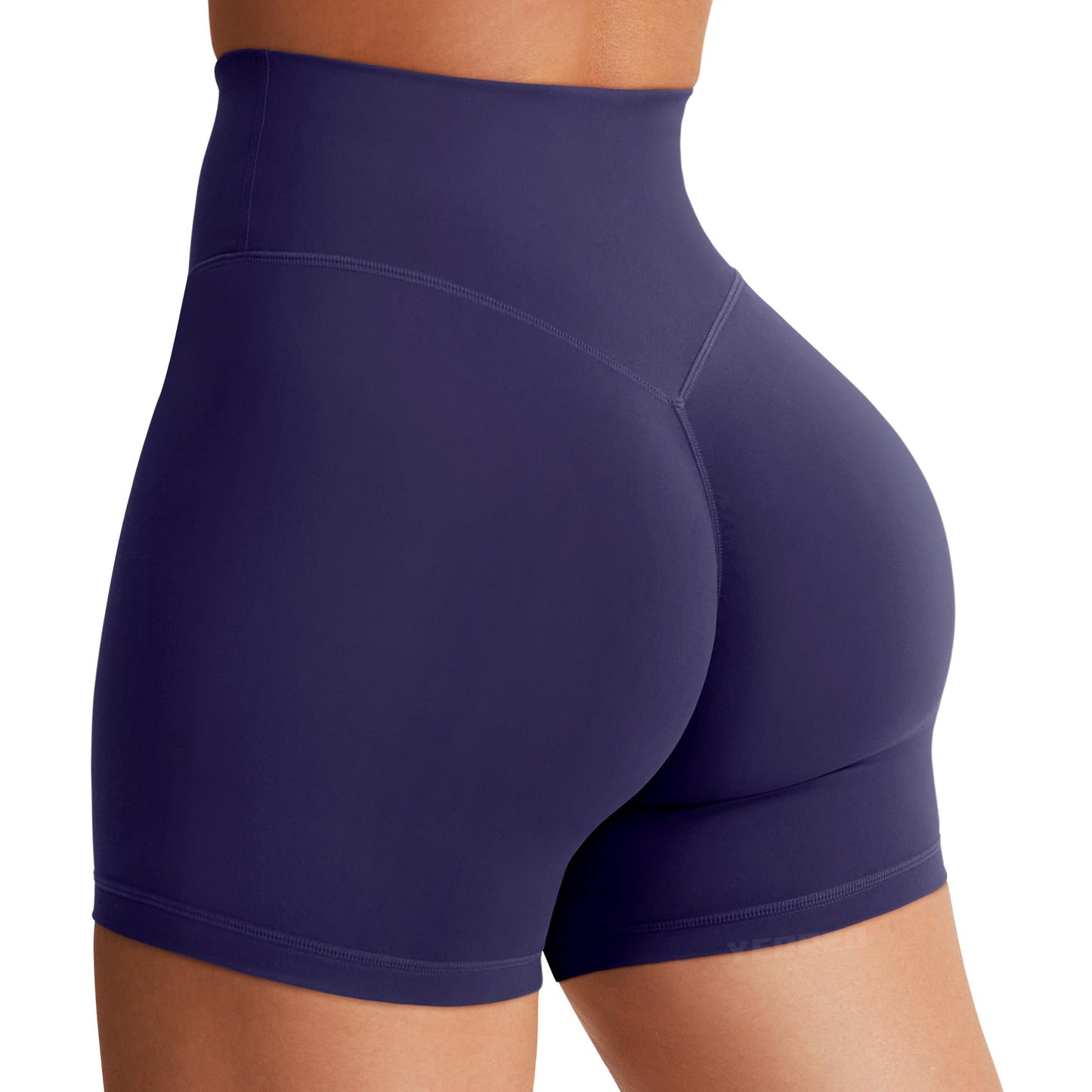 YEOREO SoftHue Women's Biker Shorts Workout Hidden Scrunch Gym Shorts Navy