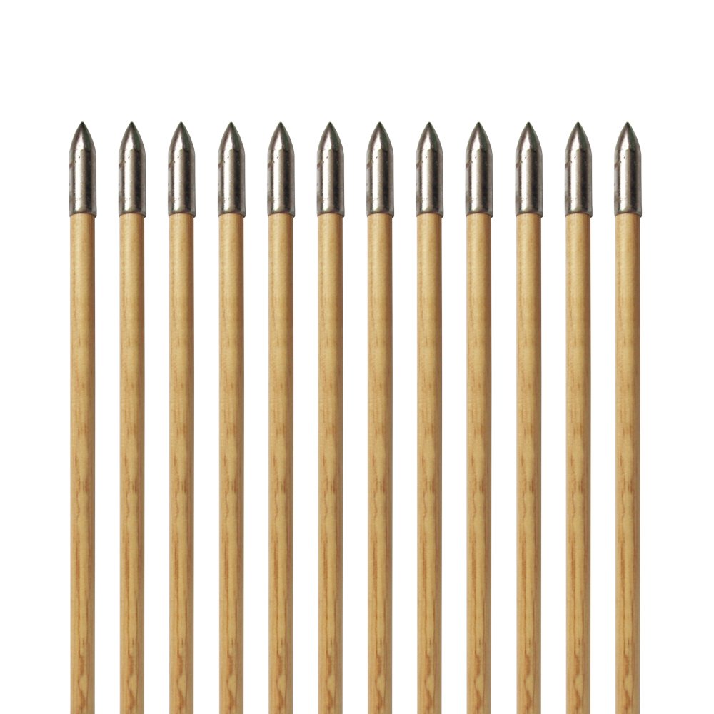 e5e10 Wooden Arrows Archery Handmade Arrows 33inch Shaft with Turkey Feather Fletching for Recurve Bow Longbow Hunting Practice 12PACK