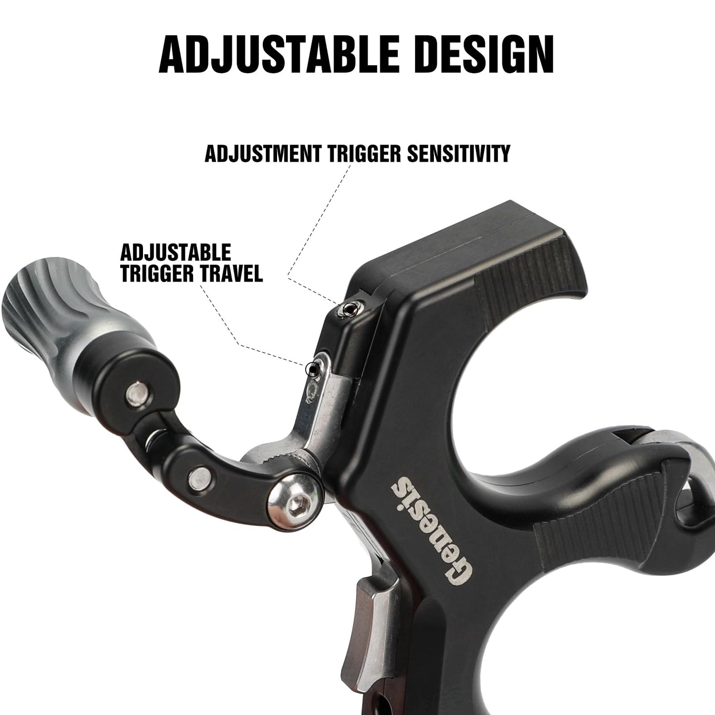 LWANO Thumb Bow Release - 3&4 Finger Adjustable Archery Compound Bow Release Aid, with Trigger Travel and Pressure Adjustable (Black)