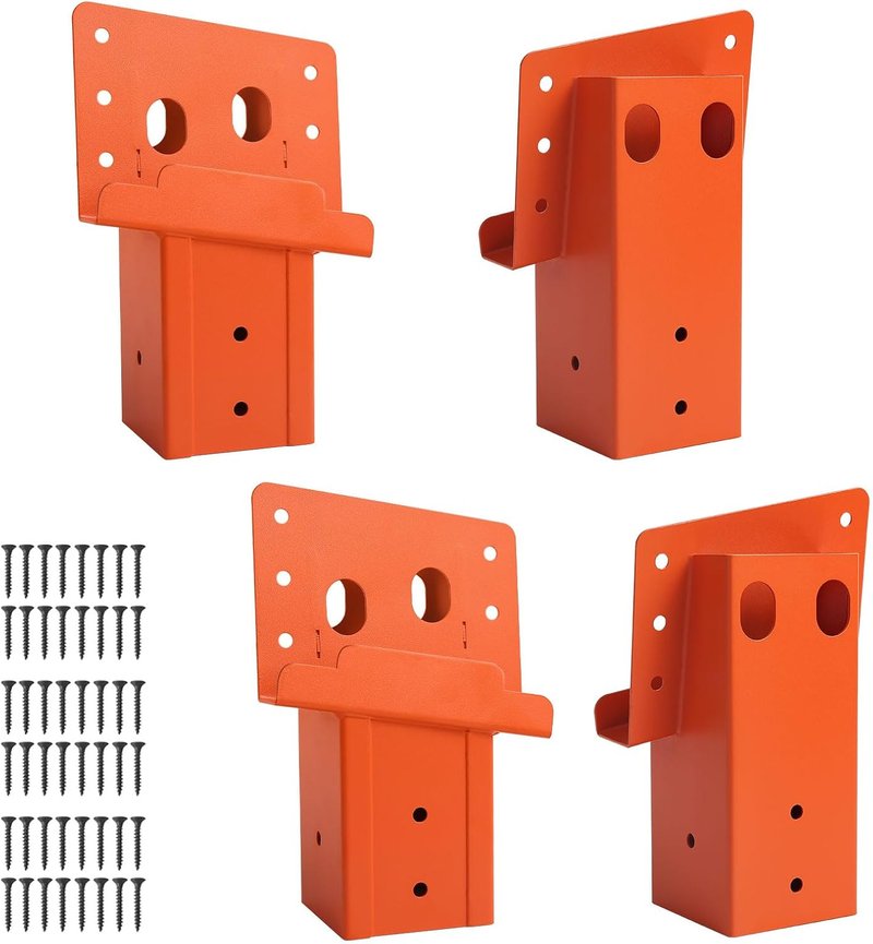 Deer Stand Brackets - Heavy-Duty 4x4 Mounting Brackets for Hunting | 4 Pack, Orange Finish