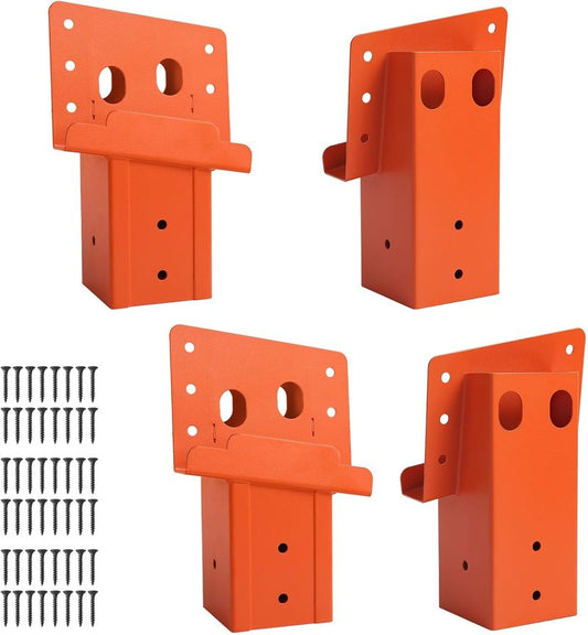 Deer Stand Brackets - Heavy-Duty 4x4 Mounting Brackets for Hunting | 4 Pack, Orange Finish