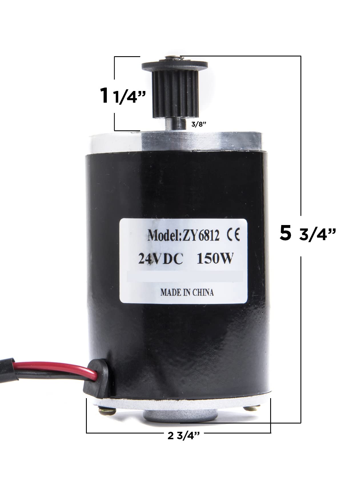HiGear 150W Watt 24V Pulley with 19T Volt DC Brush Electric Motor Unite ZY6812 f Scootes DIY Kids Kart 150-GM150115 Works with 12V by Alfa Wheels (150W 3M Pulley 19T)