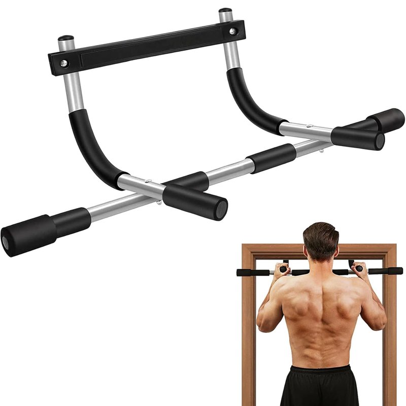 Doorway Pull Up Bar for Home Gym, Adjustable Width Chin Up Bars for Door Frame, Heavy-Duty Steel