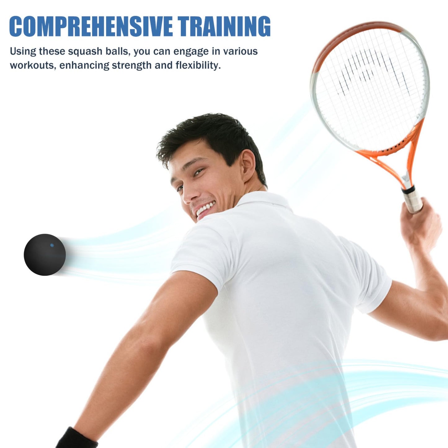 Toddmomy 4pcs Squash Balls,Professional High Elasticity Rubber Squash Ball for Beginners and Kids Competition Training