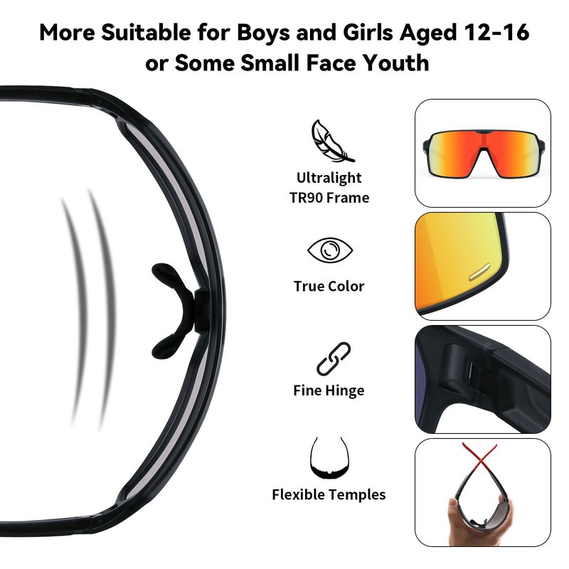 Karsaer 2 Pcs Oversized Sports Sunglasses for Men Women, Large Frame UV Protection Eyewear, Ideal for Baseball Running Cycling Golf