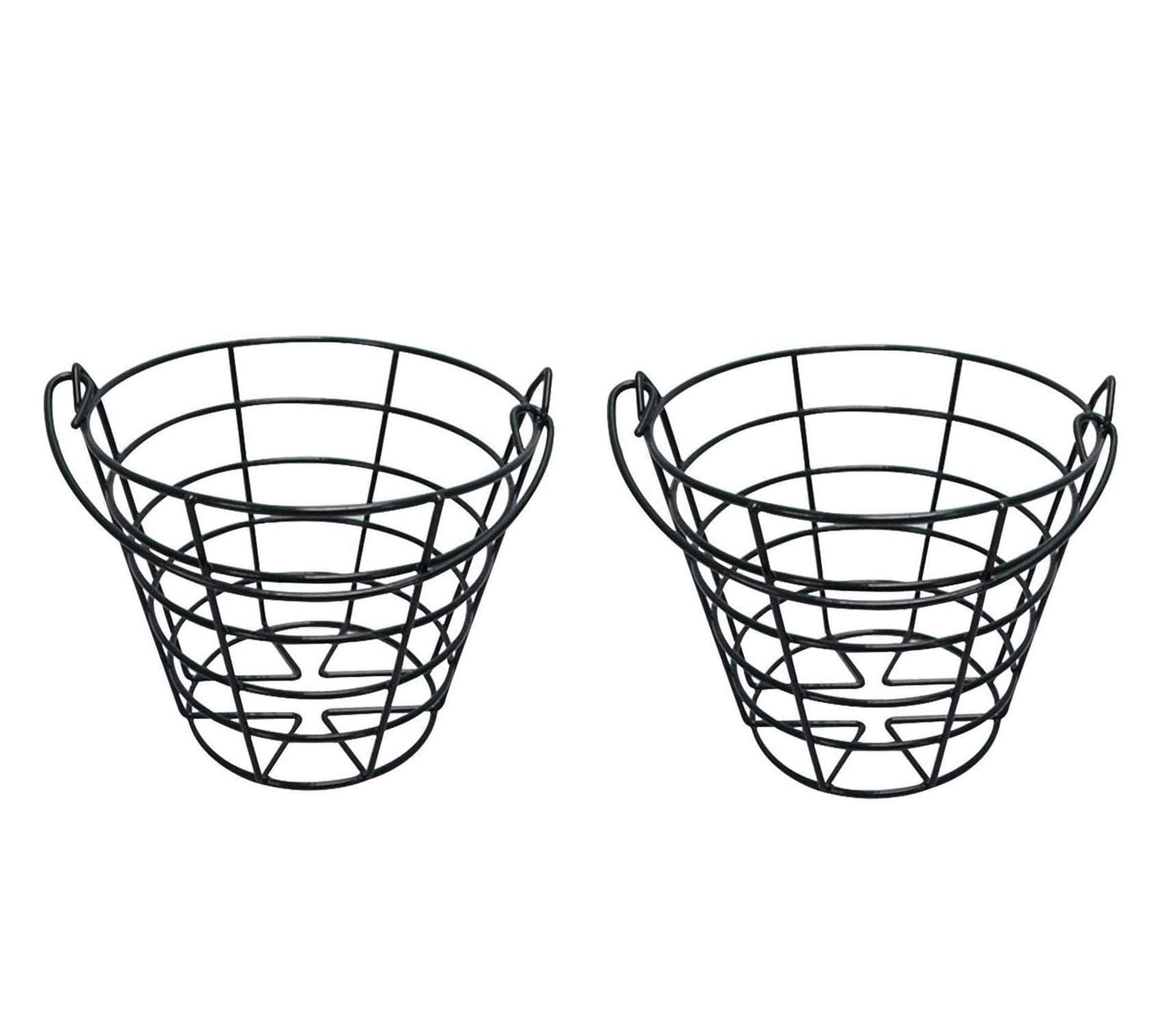 10L0L Golf Ball Bucket Metal Material, Golf Ball Basket Container with Handle, Bucket Holds 50 Balls - Black (Balls NOT Include)