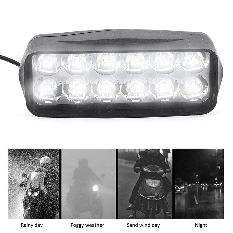 Dilwe Electro Tricycle Conversion LED Light, Universal High Brightness 12V-80V Electric Motorcycle LED Light Headlights for Motorcycle, Electric Bike, Tricycle Lights & Reflectors