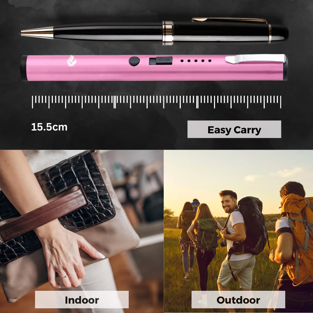 ODDS SHIFTER - Stun Pen for Self Defense Featuring 1.6 uC Stun Gun Pen - Micro USB Rechargeable, Charge Indicator - Women’s Pro Stun Gun for Self Defense (pink)