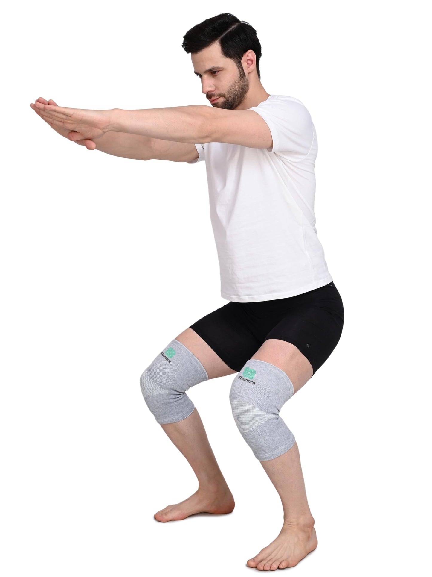 Remore Bamboo Knee Compression Sleeve for Men and Women Bamboo Knee Brace for Men and Women Knee Pain, Gym, Running, Basketball, Meniscus Tear, Sports, Joint Pain Relief, Injury Recovery (64-70cm Thigh) (XXX-Large)