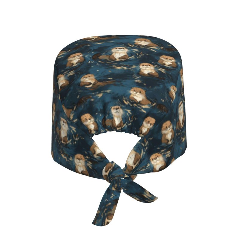 Significant Otter Working Cap, Scrub Cap with Sweatband, Adjustable Tie Back Hat Breathable Headgear for Women/Men