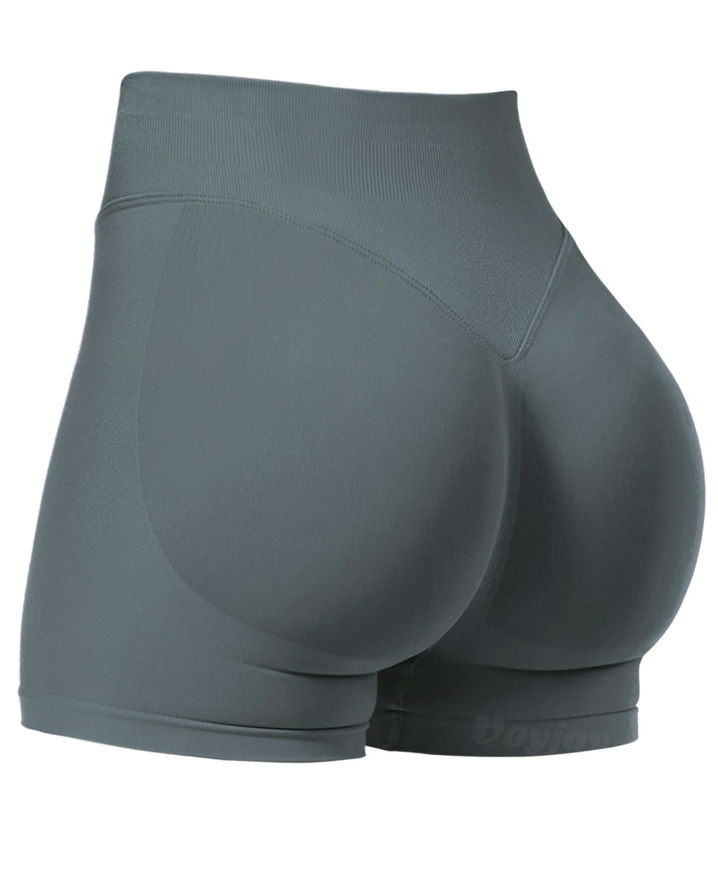 VOYJOY Women Workout Impact Shorts 2.5"/ 3.6"/ 4.5"/ 6" Scrunch Butt Lifting Gym Seamless Booty Biker Shorts Stormy Grey