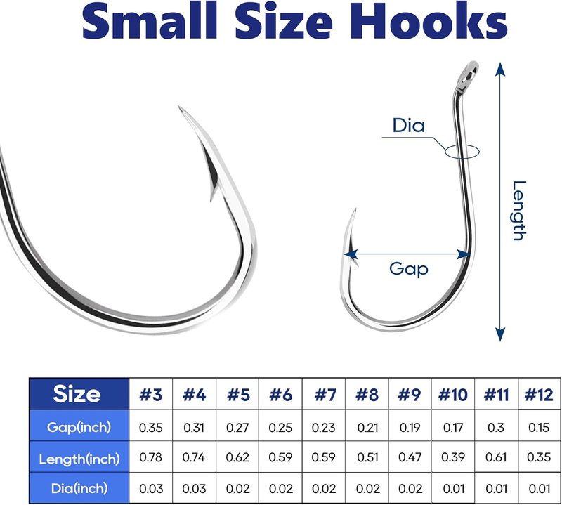 Octopus Fishing Hooks - Barbed Circle Hooks for Saltwater & Freshwater | 1000 PCS Sizes 1/0 to 12