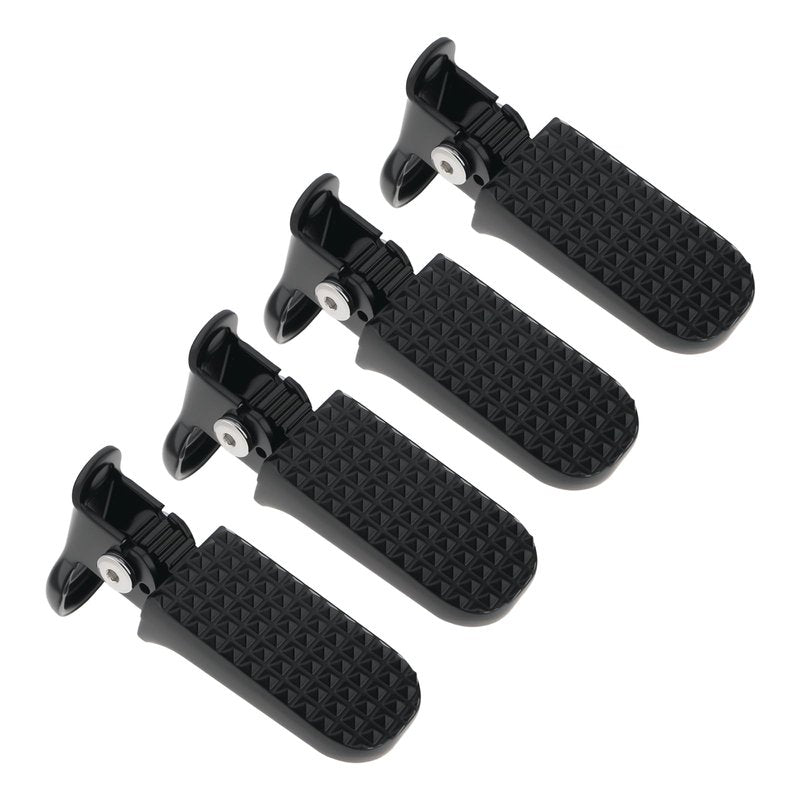 SG Store 2 Pairs of Bike Foot Pegs Length 112mm Pedal 78x37mm Aluminium Alloy Anti-Skid Folding Foot Rest for Mountain Bike E-Bike Motorcycle Black