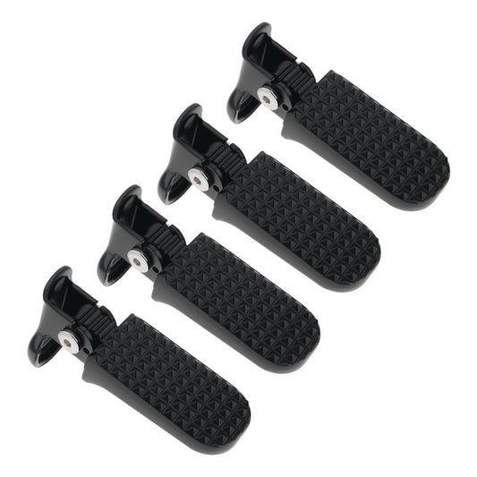 SG Store 2 Pairs of Bike Foot Pegs Length 112mm Pedal 78x37mm Aluminium Alloy Anti-Skid Folding Foot Rest for Mountain Bike E-Bike Motorcycle Black