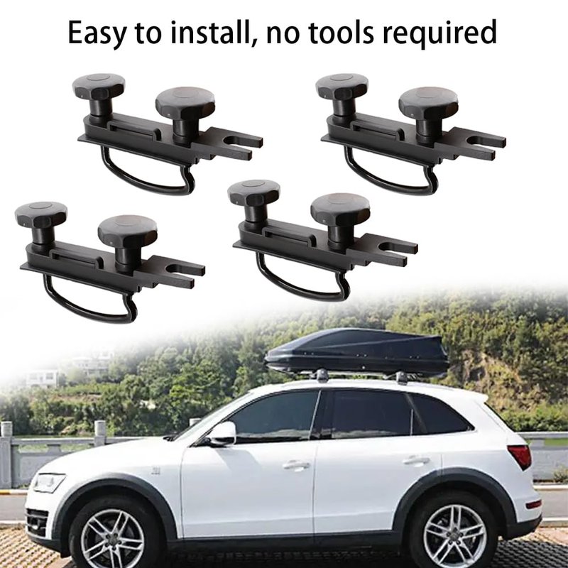 Lotcesfun Roof Box U-Bolt Clip Stainless Steel Universal Inner Width 83.5mm/3.3in,3.81 mm/1.5in Thick and Width is 3.3in/86mm Roof Rack Mounting Brackets Accessories with 8 Lock Nuts 2 Straps (4PCS)