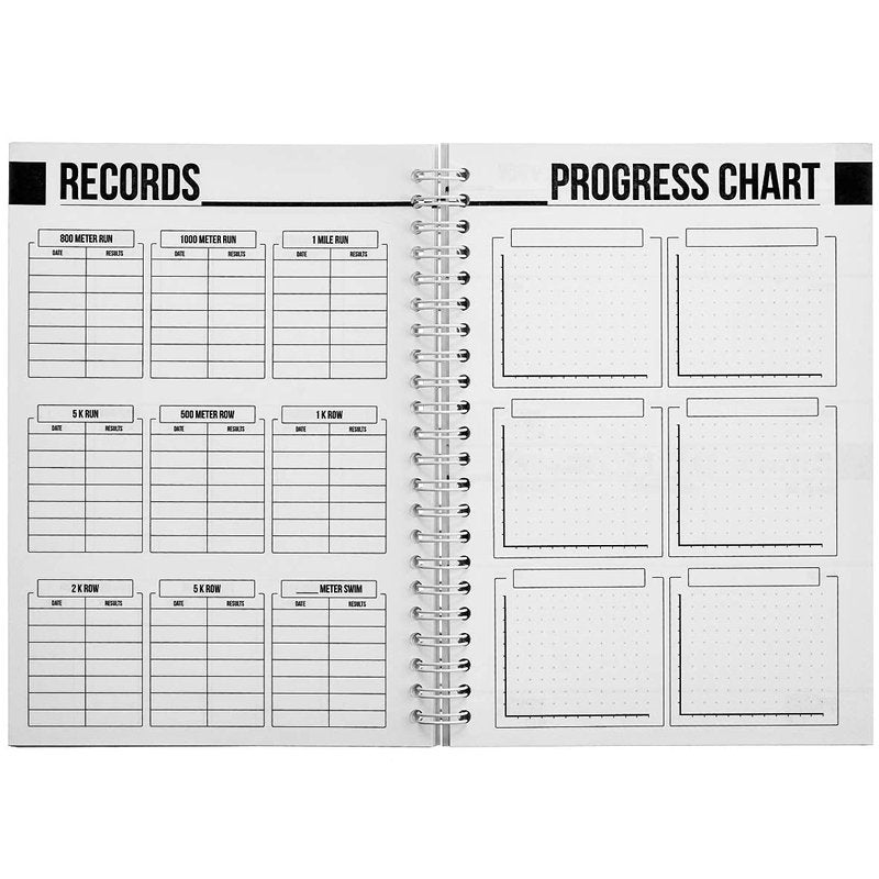 WODBOOK Workout Journal for Athletes - WOD Logbook - Exercise Planner - Cross Training Tracking Diary – WOD Book | Track 200 WODs + 130 Benchmarks + Personal Records | 140 Pages | Wire-Bound