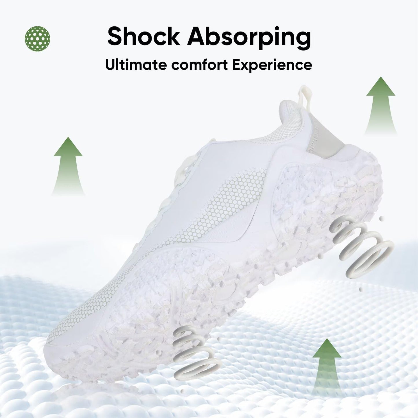 TEOHRW Wide Golf Shoes for Men Spikeless Professional Outdoor Waterproof Golfing Footwears Sneakers with Arch Support White Grey