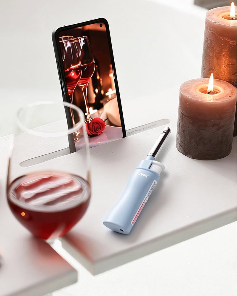 MK Candle Lighter - Butane Refillable Wind-Resistant Flame | 4-Pack for BBQ & Camping Use