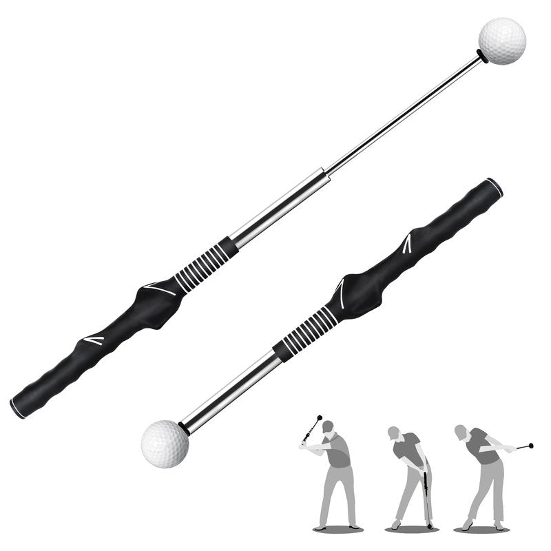 Seticek Retractable Golf Swing Training Aid,Rhythm Click Sound Warm Up Golf Swing Trainer,Golf Grip Trainer Attachment -Strength & Tempo Training for Chipping Hitting,Golf Accessories for Men