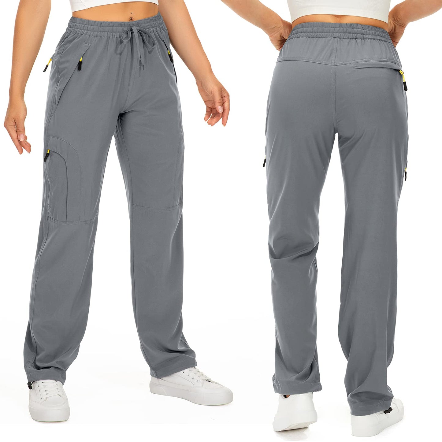 Toomett Women's Hiking Cargo Pants Quick Dry UPF50+ Outdoor Pants for Women Fishing Safari Travel Stretchy Pants with Pockets,6608,Grey,XL