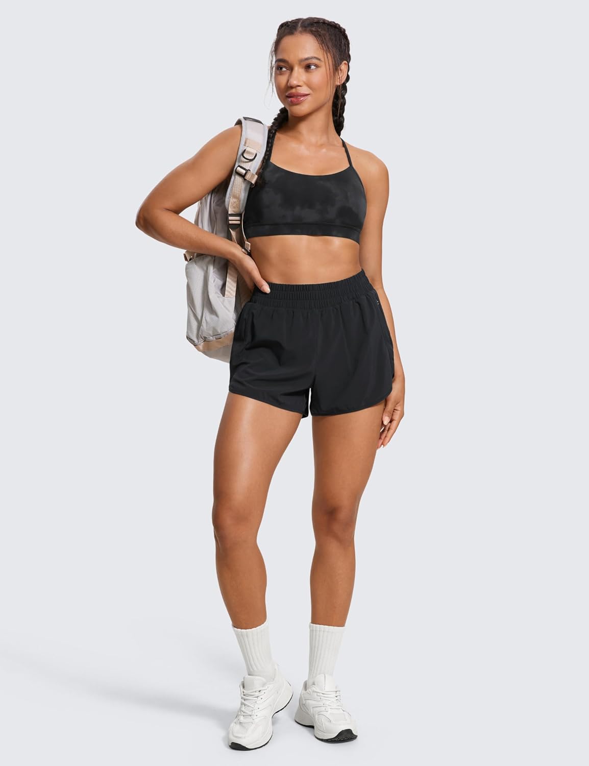 CRZ YOGA Y Back Sports Bra for Women - Padded Racerback Low Impact Workout Top | Butterluxe Material
