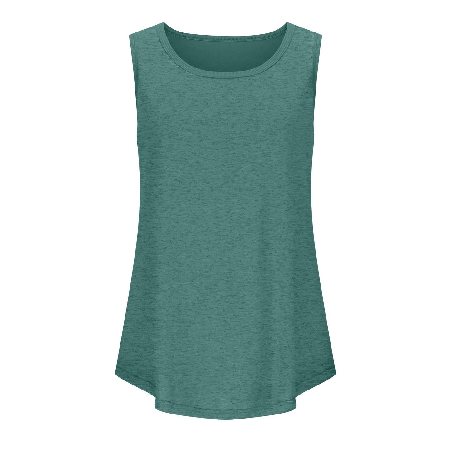 Borniu Womens Tank Tops Summer Loose Sleeveless Tops Scoop Neck Curved Hem Casual Flowy Shirt 2024 Outfits Clothes Green