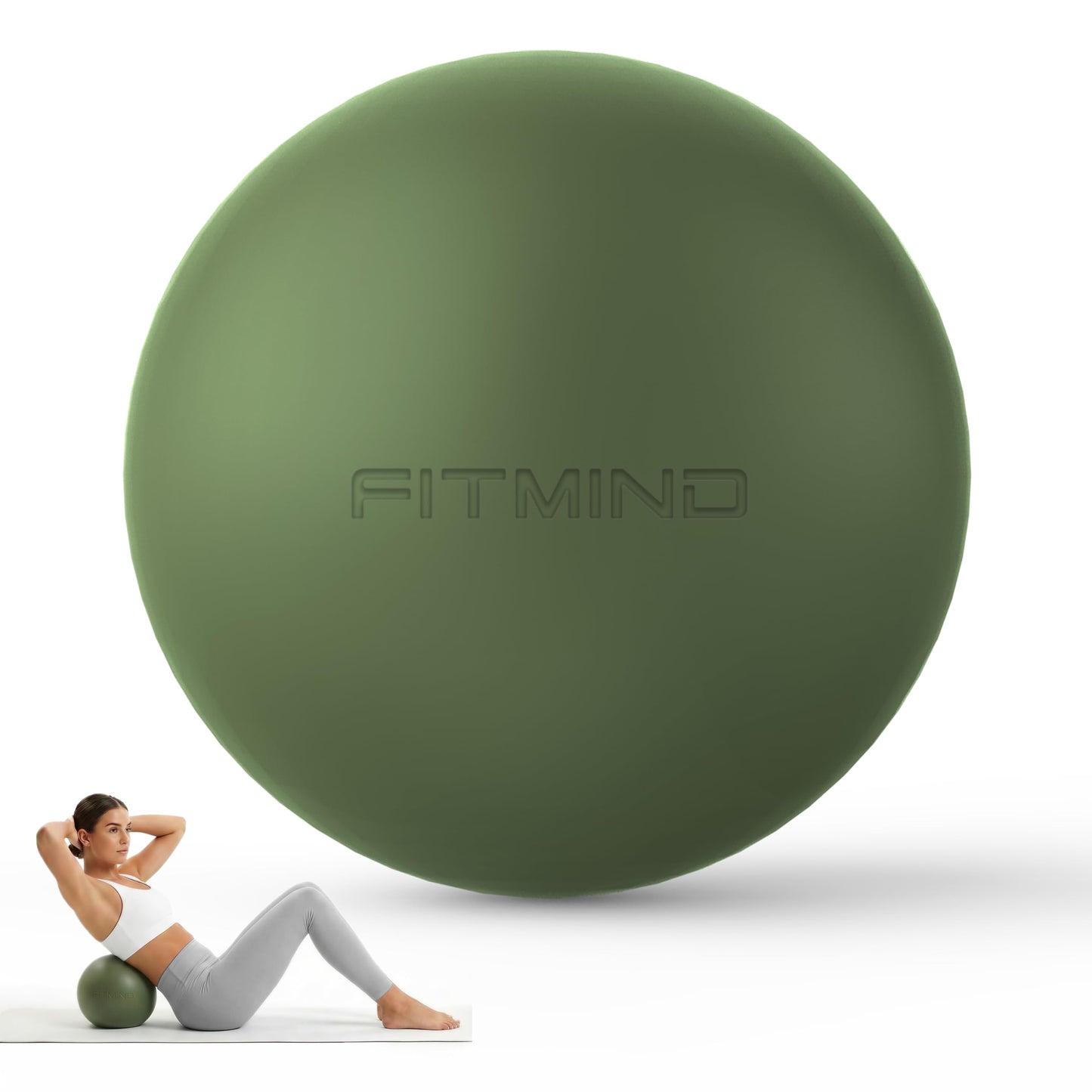 FITMIND Pilates Ball 8 inch, Small Yoga Ball Extra Thick, Mini Pilates Ball with Pump, Non-Slip Surface Small Exercise Ball for Physical Therapy, Stretching, Strength & Core Training