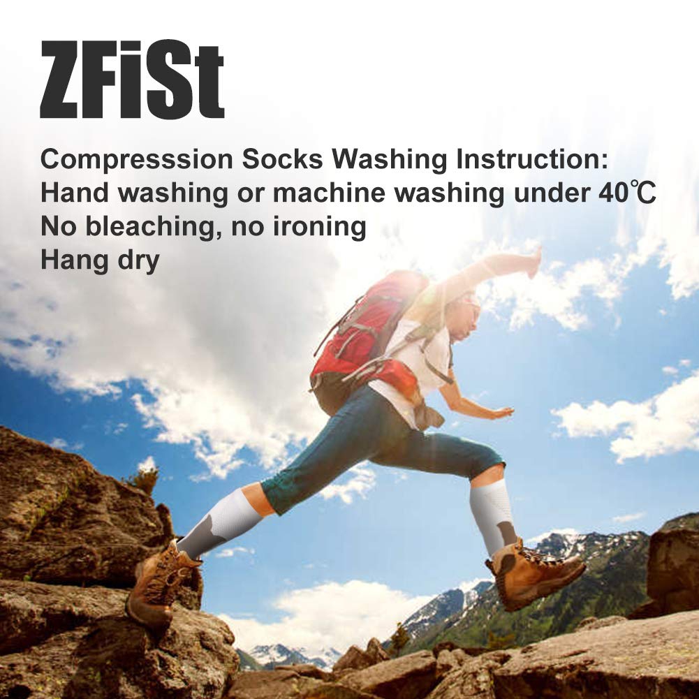 ZFiSt 3 Pair Sport Compression Socks Men Women, Compression Stocking Nurse Socks for Edema Travel