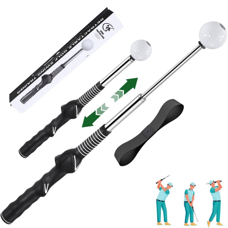 sysdmno Pop-Feedback Retractable Golf Swing Trainer – Click & Tempo Stick for Right-Handed Golfers, Grip Trainer, Arm Connection, Indoor/Outdoor Practice, Ideal Gift for Beginners