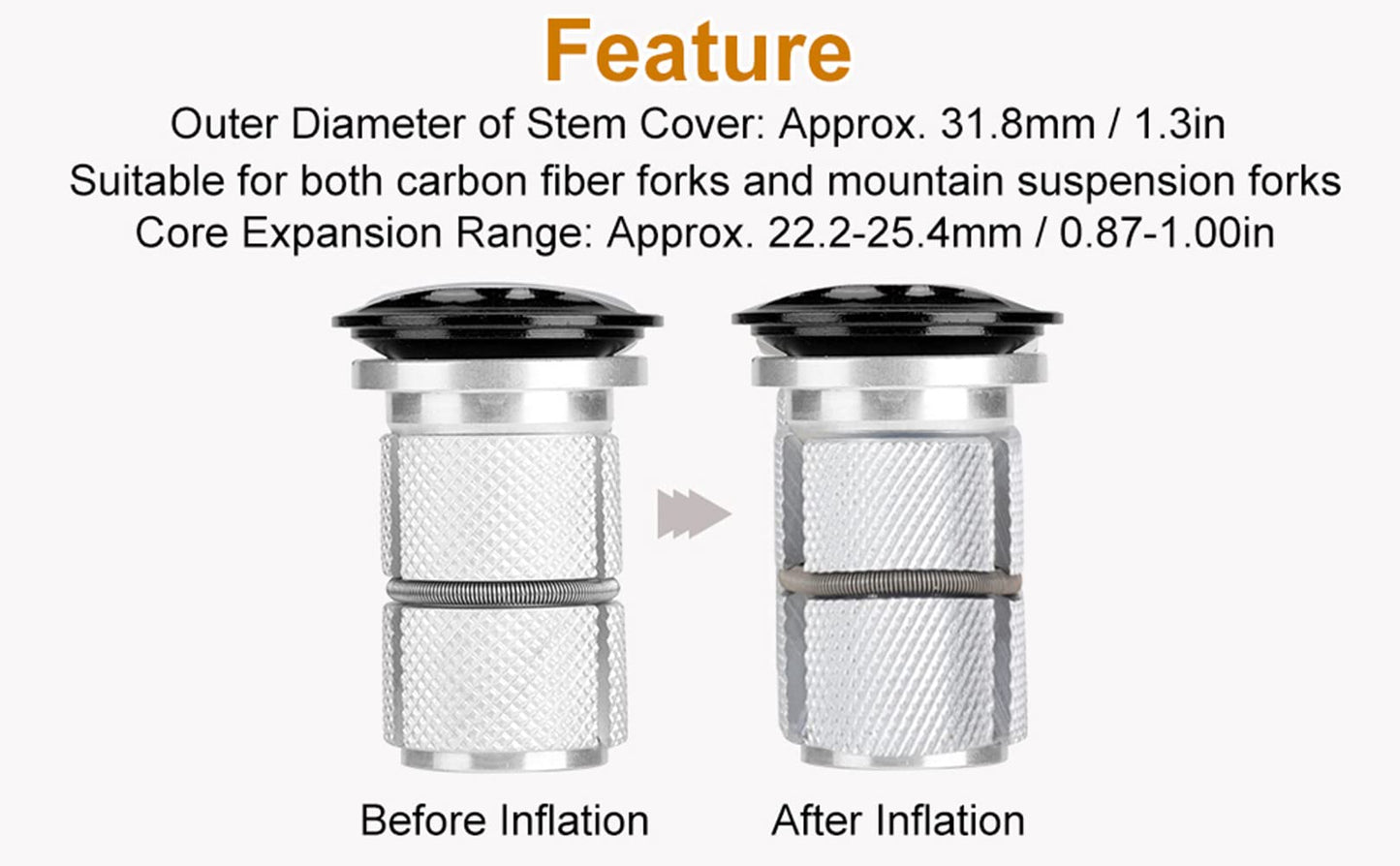 Tbest ycle Star Nut Setter, Bike Stem Headset TopAluminum Alloy ycle Headset TopBike Fork Expander Bung Bike Stem Headset Carbon TopFork Ca headsetheadset top