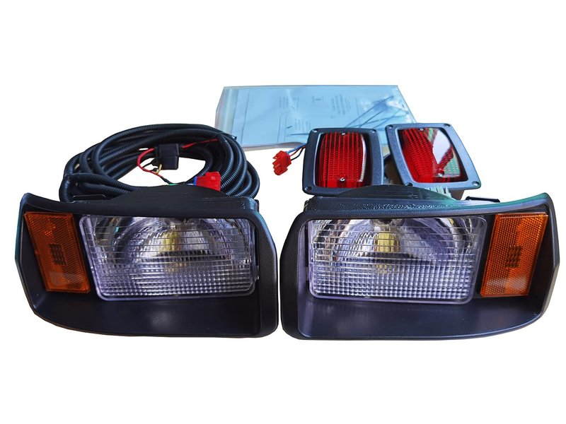 BeAcc Club Car DS Light Kit for 1993-UP Golf Cart Factory Style OEM Basic Headlight & Taillight Kit with Wires Halogen Headlights LED Taillights