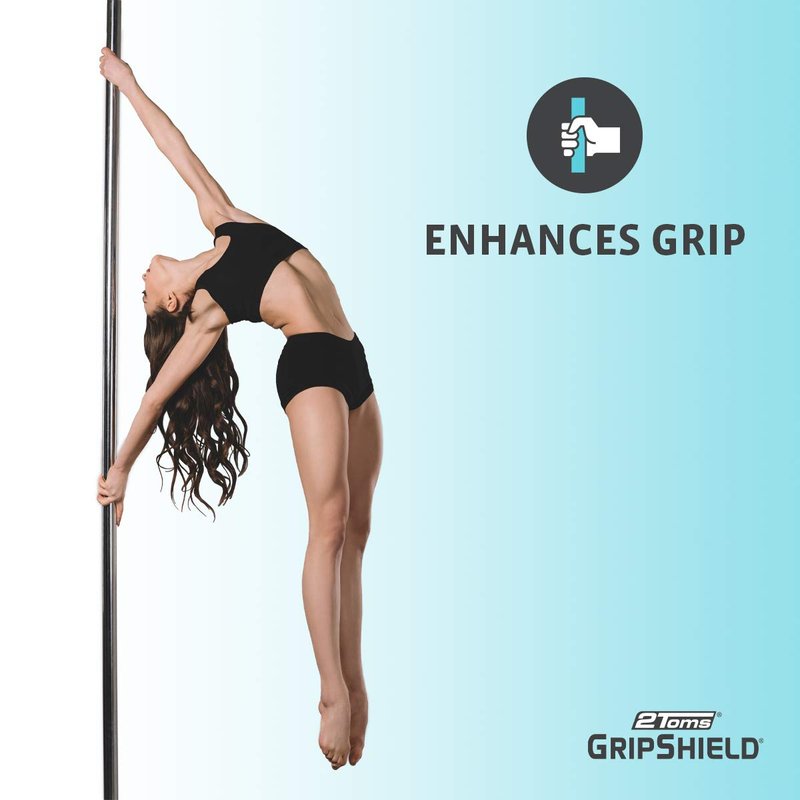 2Toms GripShield, Non-Sticky Grip Enhancer, Dry Grip Solution for Sweaty Hands, Tennis, Pickleball, Golf, Pole Dancing, and Gaming, 6 Single-Use Packets