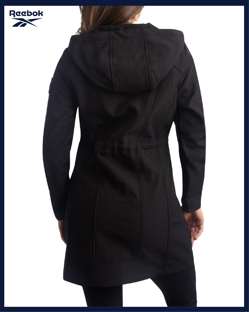 Reebok Womens Soft Shell Jacket - Lightweight Polar Fleece Lined Zip Up Hooded Jackets for Women Perfect for Fall Weather, Size X-Large, Black