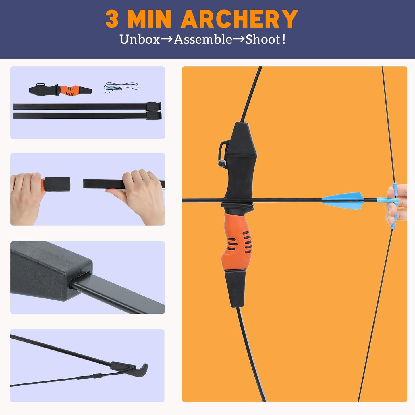 40" Youth Bow and Arrow Set for Kids 8-12 & Teens - Ambidextrous Recurve Archery Gear with 9 Safety Arrows, 4 Target Faces, Arm Guard - Perfect Backyard Gift for Beginner Archers and Outdoor Fun