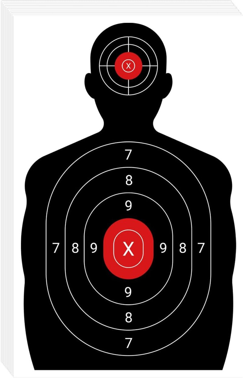 Silhouette Shooting Targets - 100 Pack 14x22 Inch Paper Targets for Gun & Archery Practice | Range Training