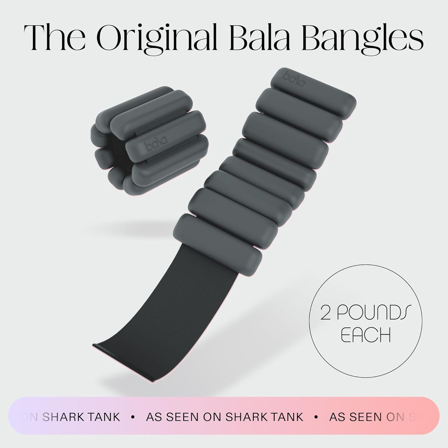 Bala Bangles Adjustable Wrist & Ankle Weights - Soft Silicone Bands for Pilates, Yoga, Home Workouts | Unisex