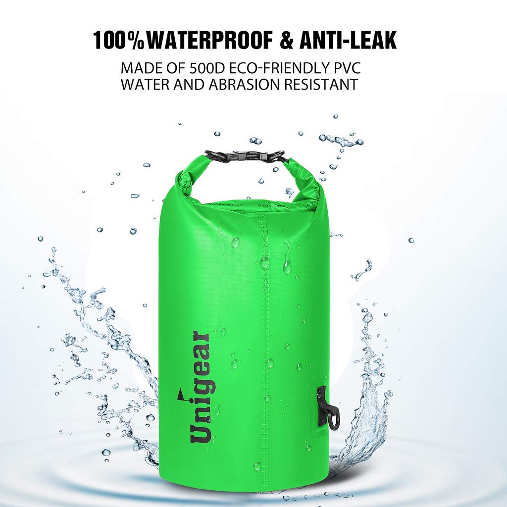 Dry Bag Sack, Waterproof Floating Dry Gear Bags for Boating, Kayaking, Fishing, Rafting, Swimming, Camping and Snowboarding (Green, 30L)