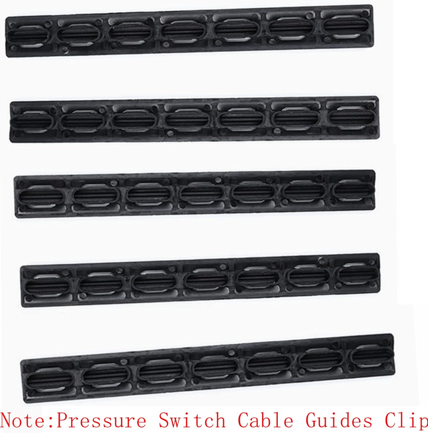 LOTGAUEN Polymer Single Rail Pressure Switch Cable Guides Clips for M-Rail Black 5Pack